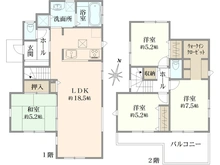 【神奈川県/横浜市港南区野庭町】横浜市港南区野庭町　新築戸建2号棟(全10棟) 間取り図