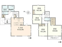 【神奈川県/横浜市旭区白根】旭区白根8丁目　新築戸建　2号棟（全2棟） 間取り図