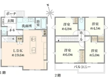 【神奈川県/横浜市旭区上白根】横浜市旭区上白根2丁目　新築戸建 間取り図