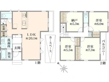 【神奈川県/横浜市旭区白根】旭区白根7丁目　新築戸建 間取り図