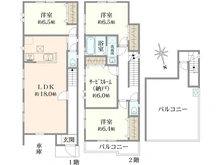 【神奈川県/横浜市鶴見区北寺尾】鶴見区北寺尾1丁目　新築戸建　2号棟（全5棟） 間取り図