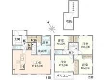 【神奈川県/横浜市旭区笹野台】横浜市旭区笹野台4丁目　新築戸建 間取り図
