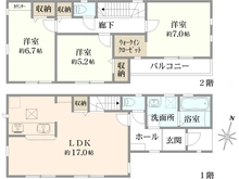 【神奈川県/横浜市瀬谷区阿久和西】横浜市瀬谷区阿久和西3丁目　新築戸建　1号棟(全2棟) 間取り図