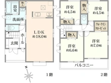 【神奈川県/相模原市南区上鶴間本町】相模原市南区上鶴間本町9丁目　A号棟 間取り図
