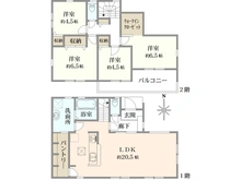 【神奈川県/横浜市泉区下和泉】泉区下和泉2丁目　新築戸建 間取り図