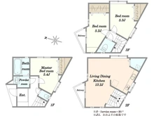 【東京都/港区西麻布】西麻布2丁目戸建 間取り図