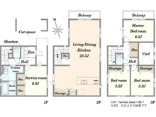【東京都/江戸川区平井】江戸川区平井7丁目新築戸建 2号棟 間取り図