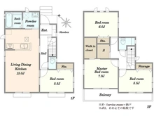 【千葉県/市川市大野町】市川市大野町3丁目 新築戸建I号棟 間取り図