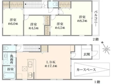 【兵庫県/尼崎市東園田町】尼崎市第28東園田町　2号地 間取り図