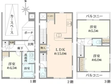 【兵庫県/尼崎市南武庫之荘】尼崎市南武庫之荘7丁目　新築戸建 間取り図