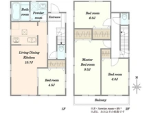 【千葉県/船橋市西船】船橋市西船2丁目 中古戸建 間取り図