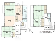 【千葉県/木更津市八幡台】木更津市八幡台3丁目　中古戸建て 間取り図