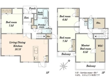 【千葉県/千葉市花見川区み春野】千葉市花見川区み春野3丁目　中古戸建 間取り図