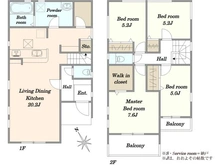 【千葉県/鎌ケ谷市丸山】鎌ケ谷市丸山3丁目　新築戸建 間取り図