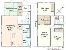 【千葉県/千葉市花見川区長作台】千葉市花見川区長作台二丁目　新築戸建　12期 間取り図