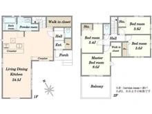 【千葉県/習志野市袖ケ浦】習志野市袖ヶ浦14期　新築戸建 間取り図