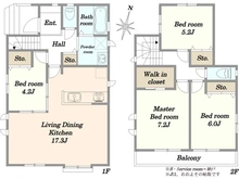 【千葉県/千葉市若葉区千城台東】千葉市若葉区千城台東四丁目　新築A号棟 間取り図