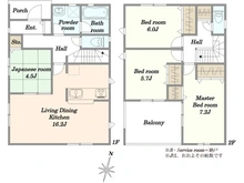 【千葉県/千葉市中央区蘇我】千葉市中央区蘇我3丁目　新築一戸建　2号棟 間取り図