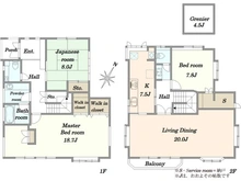 【千葉県/千葉市稲毛区園生町】千葉市稲毛区園生町　中古戸建て 間取り図