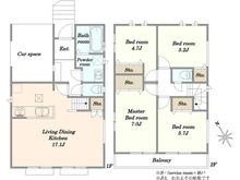【千葉県/千葉市稲毛区萩台町】千葉市稲毛区萩台町625番B号棟　新築戸建て 間取り図