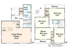 【千葉県/千葉市稲毛区穴川】稲毛区穴川2丁目203番　C号棟　新築戸建て 間取り図