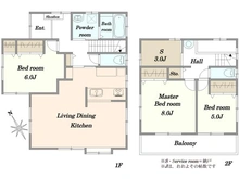 【千葉県/船橋市上山町】船橋市上山町3丁目　中古戸建 間取り図
