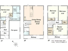 【千葉県/千葉市美浜区稲毛海岸】千葉市美浜区稲毛海岸4丁目　1号棟　新築戸建て 間取り図