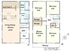 【千葉県/千葉市美浜区磯辺】千葉市美浜区磯辺1丁目　1号棟　新築戸建て 間取り図