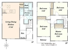 【千葉県/千葉市中央区生実町】千葉市中央区生実町　1号棟 間取り図