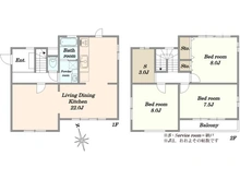 【千葉県/千葉市花見川区長作台】千葉市花見川区長作台2丁目　中古戸建 間取り図