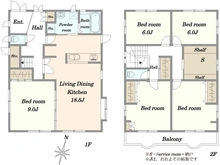 【千葉県/八千代市大和田新田】八千代市大和田新田　中古戸建て 間取り図