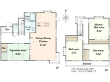 【千葉県/八千代市大和田新田】八千代市大和田新田124-18　中古戸建て 間取り図
