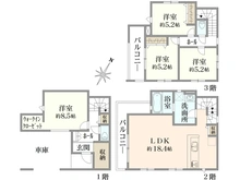 【埼玉県/所沢市金山町】所沢市金山町　新築戸建 間取り図