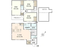 【埼玉県/入間市東藤沢】入間市東藤沢5丁目　1号棟 間取り図