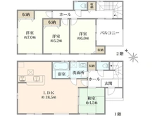 【埼玉県/所沢市大字中富】所沢中富　2号棟 間取り図