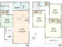 【埼玉県/所沢市若狭】所沢若狭10期　 1号棟 間取り図
