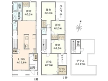 【埼玉県/所沢市泉町】& RESORT HOUSE　航空公園　2号棟 間取り図