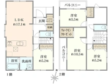 【埼玉県/川越市稲荷町】川越市稲荷町　新築戸建て　1号棟 間取り図