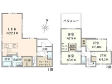 【東京都/東村山市萩山町】東村山市萩山町2丁目 新築戸建 間取り図