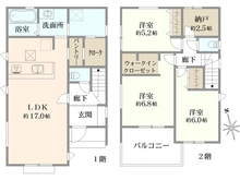 【埼玉県/所沢市上新井】所沢市上新井2丁目　新築戸建　2号棟 間取り図