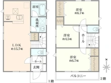 【東京都/西東京市富士町】西東京市富士町1丁目第12　1号棟 間取り図