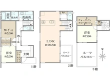 【埼玉県/所沢市美原町】所沢市美原町2丁目 新築戸建 間取り図