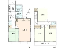 【東京都/西東京市富士町】西東京市富士町2丁目　中古戸建 間取り図