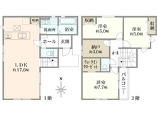 【東京都/小平市小川町】小平町小川町　新築戸建 間取り図