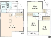 【埼玉県/川越市南大塚】川越市南大塚六丁目　中古戸建て 間取り図