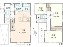 【埼玉県/新座市東】新座市東2丁目　中古戸建て 間取り図
