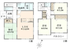 【埼玉県/所沢市林】所沢市林3丁目　中古戸建 間取り図