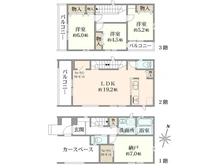 【埼玉県/所沢市くすのき台】所沢市くすのき台1丁目　新築戸建　A棟/全3棟 間取り図