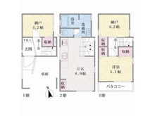 【東京都/大田区大森東】大森東2丁目一戸建て 間取り図