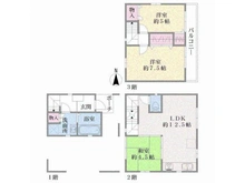 【神奈川県/横浜市鶴見区仲通】仲通2丁目一戸建て 間取り図